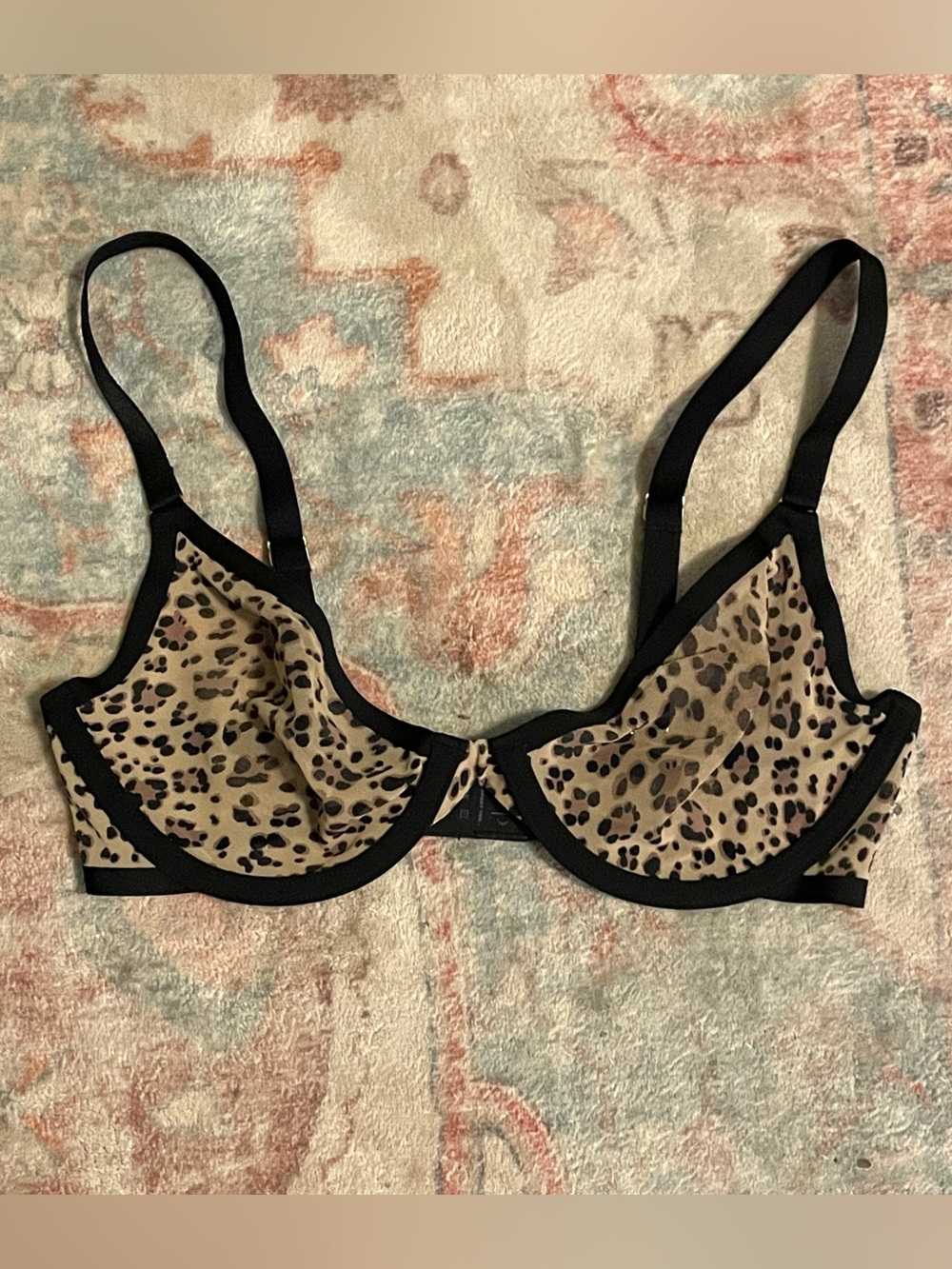 CUUP Leopard Print Underwire Bra - Tan and Black